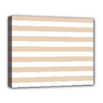 Horizontal Stripes - White and Pastel Brown Deluxe Canvas 20  x 16  (Stretched)
