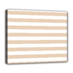 Horizontal Stripes - White and Pastel Brown Deluxe Canvas 24  x 20  (Stretched)