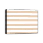 Horizontal Stripes - White and Pastel Brown Mini Canvas 7  x 5  (Stretched)