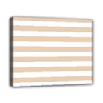 Horizontal Stripes - White and Pastel Brown Canvas 10  x 8  (Stretched)