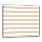 Horizontal Stripes - White and Pastel Brown Canvas 24  x 20  (Stretched)
