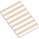Horizontal Stripes - White and Pastel Brown Large Memo Pads