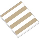 Horizontal Stripes - White and Khaki Brown Small Memo Pads