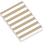 Horizontal Stripes - White and Khaki Brown Large Memo Pads
