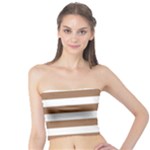 Horizontal Stripes - White and French Beige Tube Top