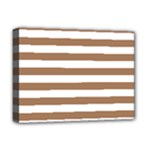 Horizontal Stripes - White and French Beige Deluxe Canvas 16  x 12  (Stretched)
