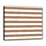 Horizontal Stripes - White and French Beige Deluxe Canvas 24  x 20  (Stretched)