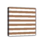Horizontal Stripes - White and French Beige Mini Canvas 4  x 4  (Stretched)
