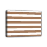 Horizontal Stripes - White and French Beige Mini Canvas 7  x 5  (Stretched)
