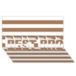 Horizontal Stripes - White and French Beige BEST BRO 3D Greeting Card (8x4)