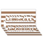 Horizontal Stripes - White and French Beige Congrats Graduate 3D Greeting Card (8x4)