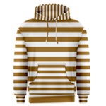 Horizontal Stripes - White and Golden Brown Men s Pullover Hoodie