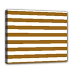 Horizontal Stripes - White and Golden Brown Deluxe Canvas 24  x 20  (Stretched)