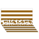 Horizontal Stripes - White and Golden Brown ENGAGED 3D Greeting Card (8x4)