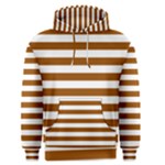 Horizontal Stripes - White and Brown Men s Pullover Hoodie