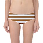 Horizontal Stripes - White and Brown Classic Bikini Bottoms