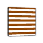 Horizontal Stripes - White and Brown Mini Canvas 4  x 4  (Stretched)