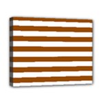 Horizontal Stripes - White and Brown Canvas 10  x 8  (Stretched)