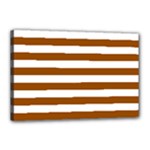 Horizontal Stripes - White and Brown Canvas 18  x 12  (Stretched)