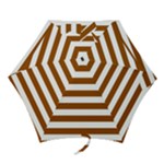 Horizontal Stripes - White and Brown Mini Umbrella
