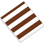 Horizontal Stripes - White and Auburn Brown Small Memo Pads