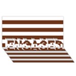 Horizontal Stripes - White and Auburn Brown ENGAGED 3D Greeting Card (8x4)