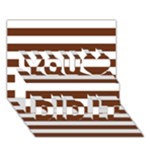 Horizontal Stripes - White and Auburn Brown You Did It 3D Greeting Card (7x5)