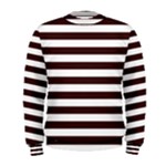 Horizontal Stripes - White and Dark Sienna Brown Men s Sweatshirt