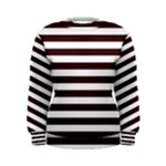 Horizontal Stripes - White and Dark Sienna Brown Women s Sweatshirt