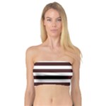 Horizontal Stripes - White and Dark Sienna Brown Bandeau Top