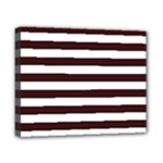 Horizontal Stripes - White and Dark Sienna Brown Canvas 10  x 8  (Stretched)