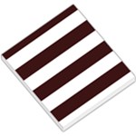 Horizontal Stripes - White and Dark Sienna Brown Small Memo Pads