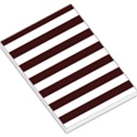 Horizontal Stripes - White and Dark Sienna Brown Large Memo Pads