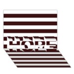 Horizontal Stripes - White and Dark Sienna Brown HOPE 3D Greeting Card (7x5)