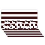 Horizontal Stripes - White and Dark Sienna Brown #1 DAD 3D Greeting Card (8x4)