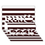 Horizontal Stripes - White and Dark Sienna Brown You Rock 3D Greeting Card (7x5)