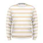 Horizontal Stripes - White and Champagne Orange Men s Sweatshirt