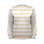Horizontal Stripes - White and Champagne Orange Women s Sweatshirt