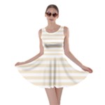 Horizontal Stripes - White and Champagne Orange Skater Dress