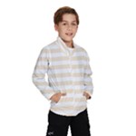 Horizontal Stripes - White and Champagne Orange Wind Breaker (Kids)
