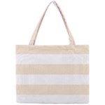 Horizontal Stripes - White and Champagne Orange Mini Tote Bag