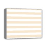 Horizontal Stripes - White and Champagne Orange Deluxe Canvas 14  x 11  (Stretched)