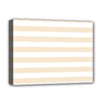 Horizontal Stripes - White and Champagne Orange Deluxe Canvas 16  x 12  (Stretched)