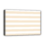 Horizontal Stripes - White and Champagne Orange Deluxe Canvas 18  x 12  (Stretched)