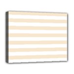 Horizontal Stripes - White and Champagne Orange Deluxe Canvas 20  x 16  (Stretched)