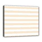 Horizontal Stripes - White and Champagne Orange Deluxe Canvas 24  x 20  (Stretched)
