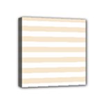 Horizontal Stripes - White and Champagne Orange Mini Canvas 4  x 4  (Stretched)