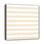 Horizontal Stripes - White and Champagne Orange Mini Canvas 8  x 8  (Stretched)