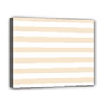 Horizontal Stripes - White and Champagne Orange Canvas 10  x 8  (Stretched)