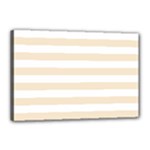 Horizontal Stripes - White and Champagne Orange Canvas 18  x 12  (Stretched)